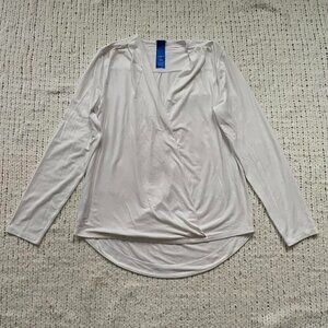 Kit and Ace White Long Sleeve V-Neck Shirt - Size XS